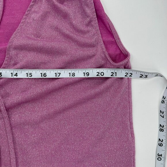 Free People Women's XS Sparkly Pink Metallic Crop Top With Adjustable Ties - Picture 10 of 12